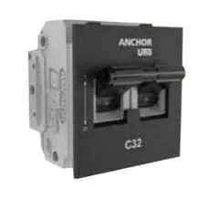 Anchor Roma Classic Uno 32A Double Pole C Curve White Mini Modular MCB, 98080 (Pack of 12)