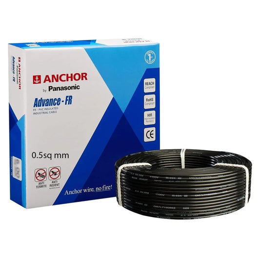 0.5 sq mm Anchor  FRLS Electric Black Wire ( 100M , 300M )