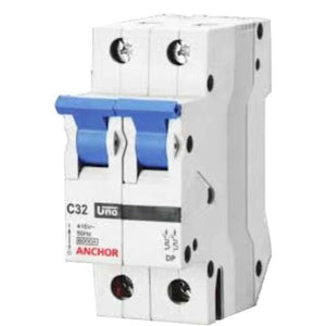 Anchor UNO 25A 6kA C Type Double Pole MCB, 99111 (Pack of 12)