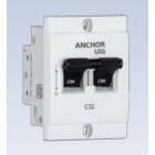 Anchor Penta Modular 6A Double Pole C Curve Graphite Black UNO Mini Modular MCB, 65989GB (Pack of 6)