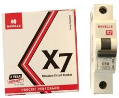 Havells X7 6.0A DHMYCDPM006 DP C Curve MCB, (Pack of 6 )