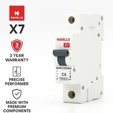 Havells X7 63.0A DHMYCSPM063 Single Pole C Curve MCB, (Pack of 12 )