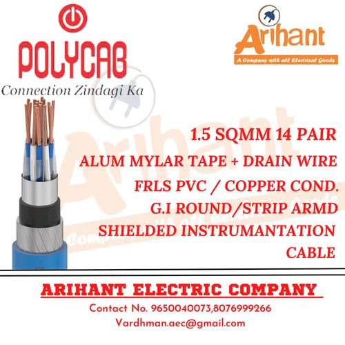 Polycab 1.5 sqmm multi pair Shielded armoured Instrumentation Cable (100 MTR )