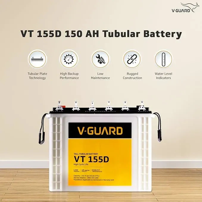 V-Guard Sealed Maintenance Free (SMF) batteries
