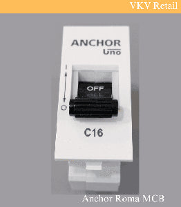 Anchor Ziva 32A Single Pole C Type Mini MCB, 68985 (Pack of 6)