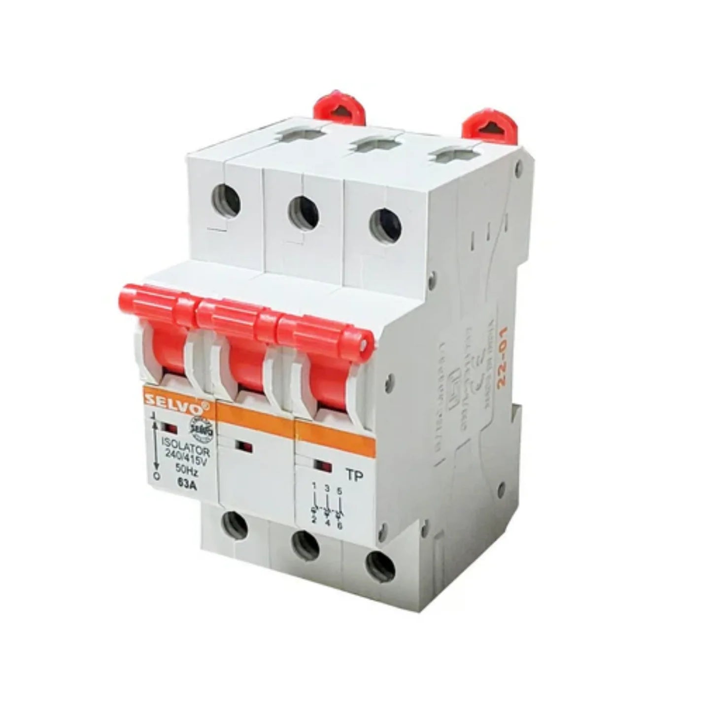 Selvo 63A C Curve Three Pole MCB, GSELTPC12032, (Pack of 6)
