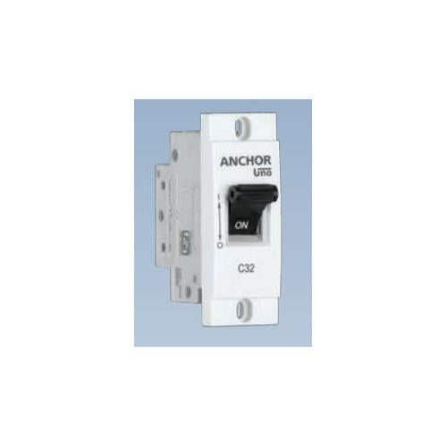 Anchor Penta Modular 10A Single Pole C Curve White UNO Mini Modular MCB, 65981, (Pack of 6)