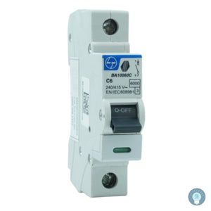 L&T Tripper 10A C-Curve Single Pole MCB, BA10100C
