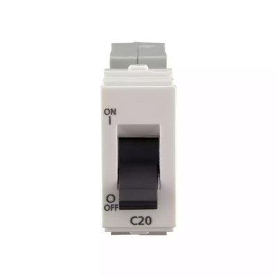 Anchor Roma Urban 20A Single Pole C Curve Silver Mini Modular MCB, 66154S, (Pack of 12)