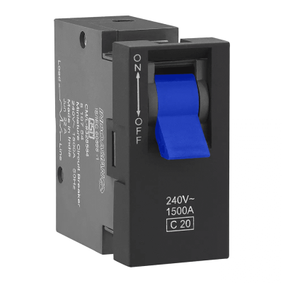 Anchor Roma Urban 6A Double Pole C Curve Graphite Black Mini Modular MCB, 66157GB (Pack of 6)