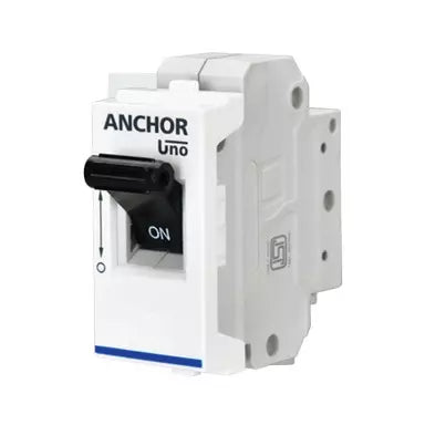 Anchor Penta Modular 20A Single Pole C Curve Graphite Black UNO Mini Modular MCB, 65983GB (Pack of 6)