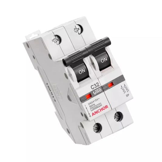 Anchor UNO 25A 6kA C Type Double Pole MCB, 99111 (Pack of 12)