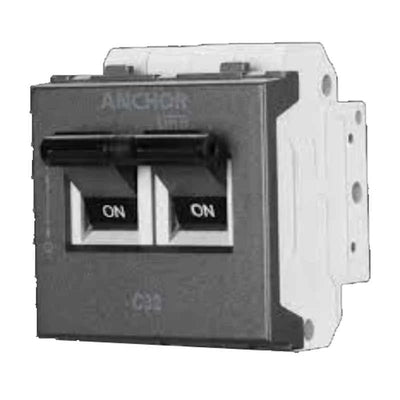 Anchor Penta Modular 16A Single Pole C Curve Graphite Black UNO Mini Modular MCB, 65982GB (Pack of 6)