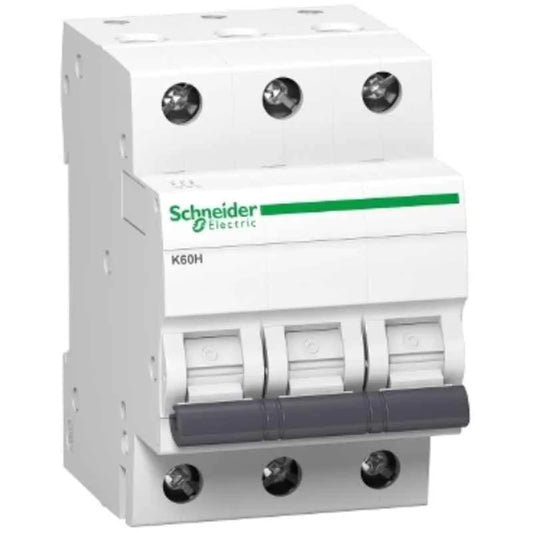 Schneider Electric Acti9 xC60 16A C-Curve Three Pole MCB, A9N3P16C, Breaking Capacity: 10 kA, (Pack of 6)