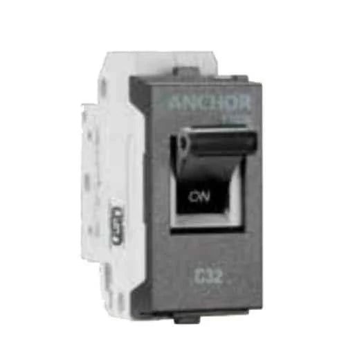 Anchor Roma Urban 16A Single Pole C Curve Silver Mini Modular MCB, 66153S, (Pack of 12)