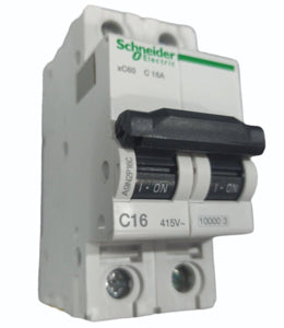 Schneider Electric Acti9 xC60 10A C-Curve Three Pole MCB, A9N3P10C, Breaking Capacity: 10 kA, (Pack of 6)