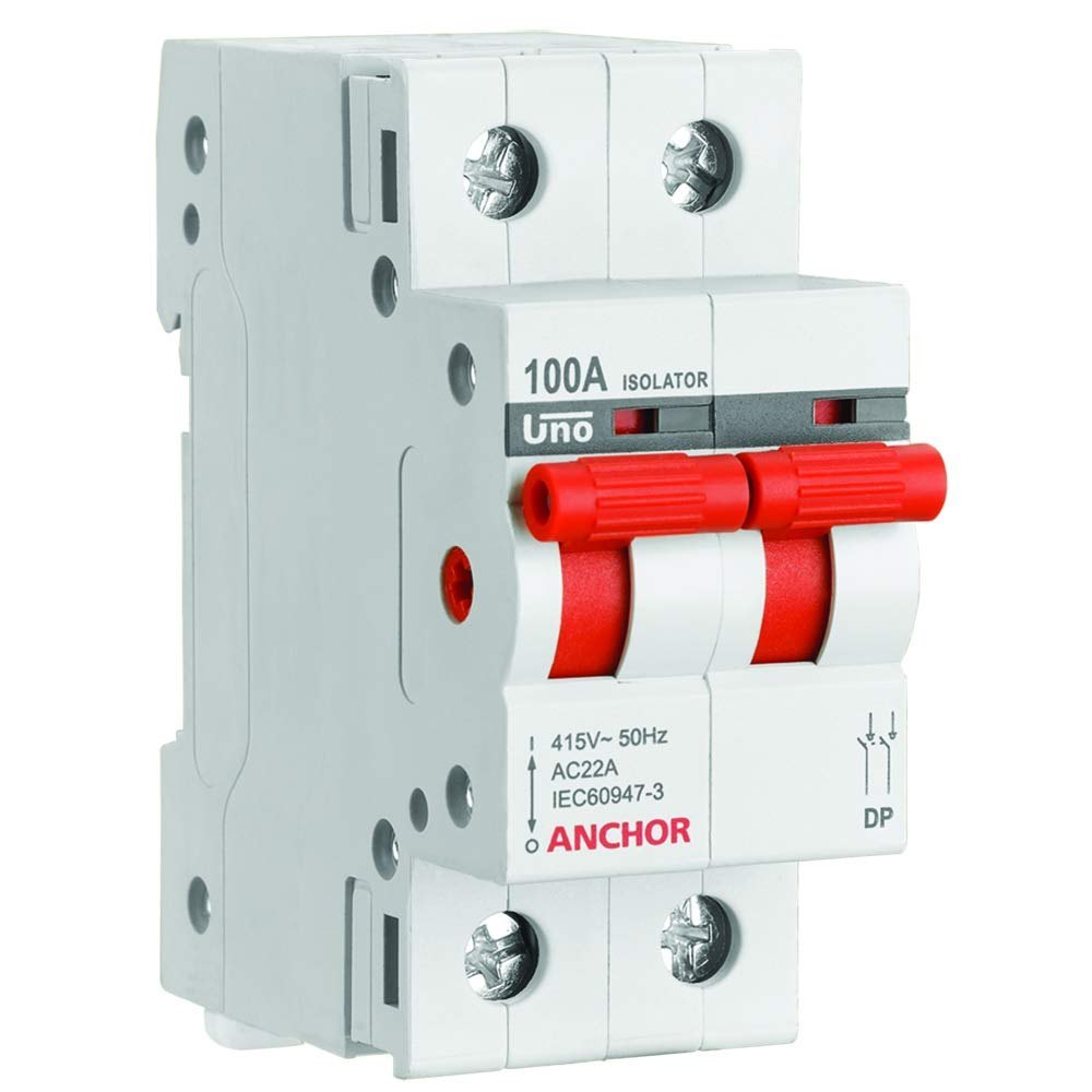 Anchor Penta 16A Uno Mini DP C-Type MCB,98248, Breaking Capacity: 3 kA (Pack of 12)