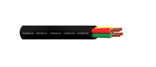 Havells 10.0 Sqmm Multicore Black PVC Insulated Copper Conductor Round Flexible Industrial Cable, ( 100MTR)