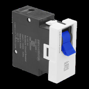 Anchor Roma Urban 16A Double Pole C Curve Graphite Black Mini Modular MCB, 66159GB (Pack of 6)