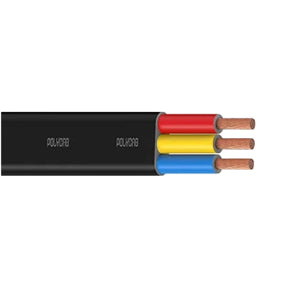 Polycab 10.0 Sqmm 3 Core Copper PVC Insulated Flat Submersible Cable, Length: 100 m