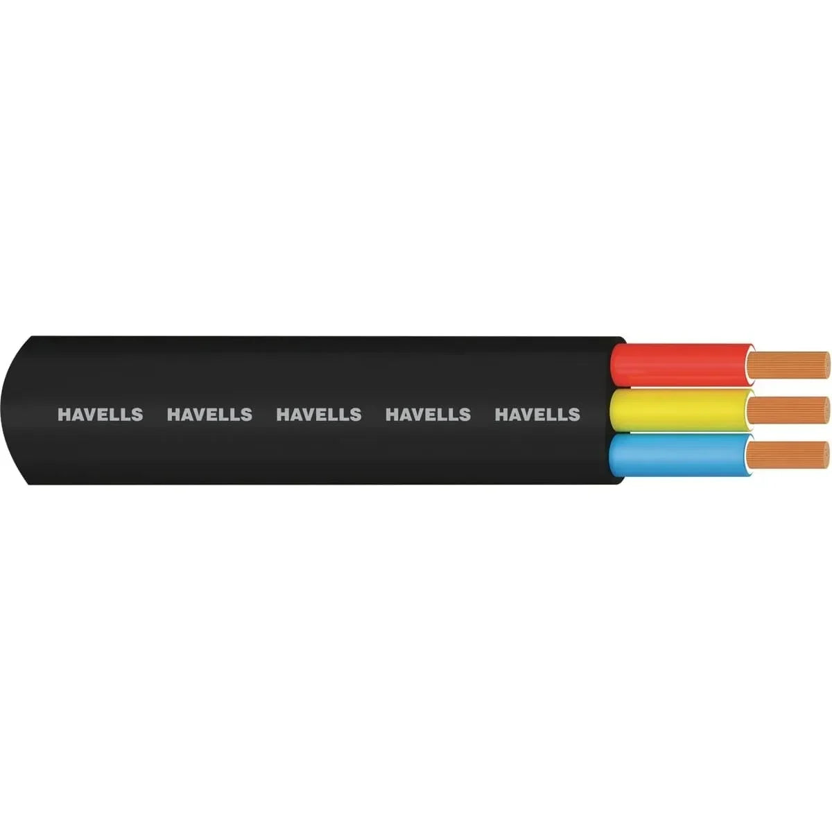 Havells flat Three core PVC Insulated & PVC Sheathed Industrial submersible Cable (100MTR)