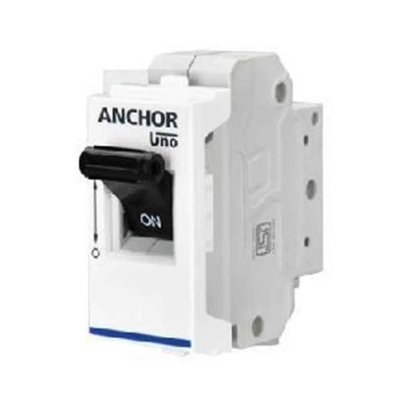 Anchor Penta Modular 6A Single Pole C Curve White UNO Mini Modular MCB, 65980, (Pack of 6)