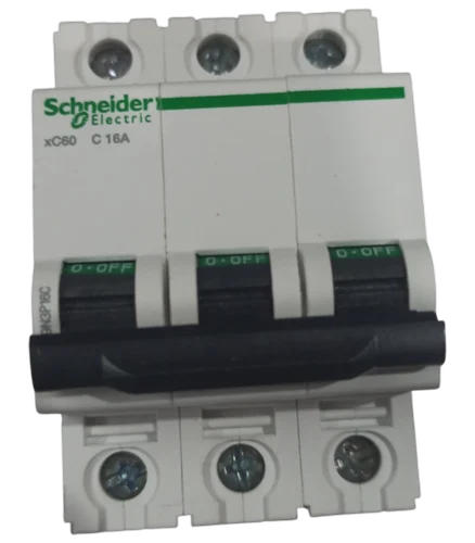 Schneider Electric Acti9 xC60 25A C-Curve Three Pole MCB, A9N3P25C, Breaking Capacity: 10 kA, (Pack of 6)